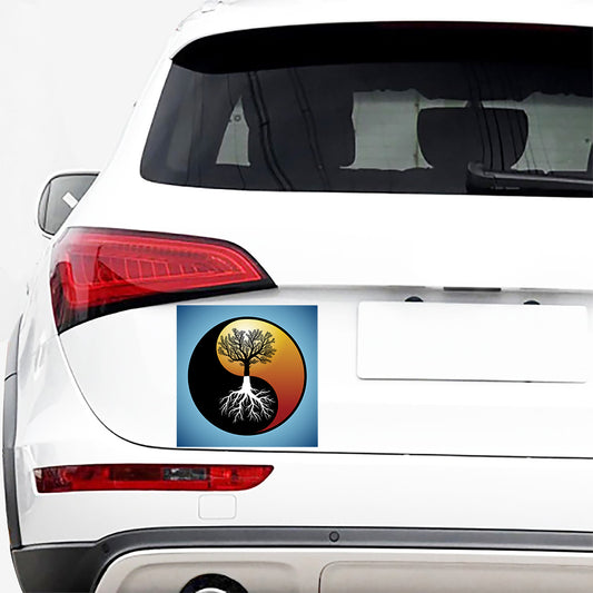 Yin Yang Tree Of Life Print Car Sticker