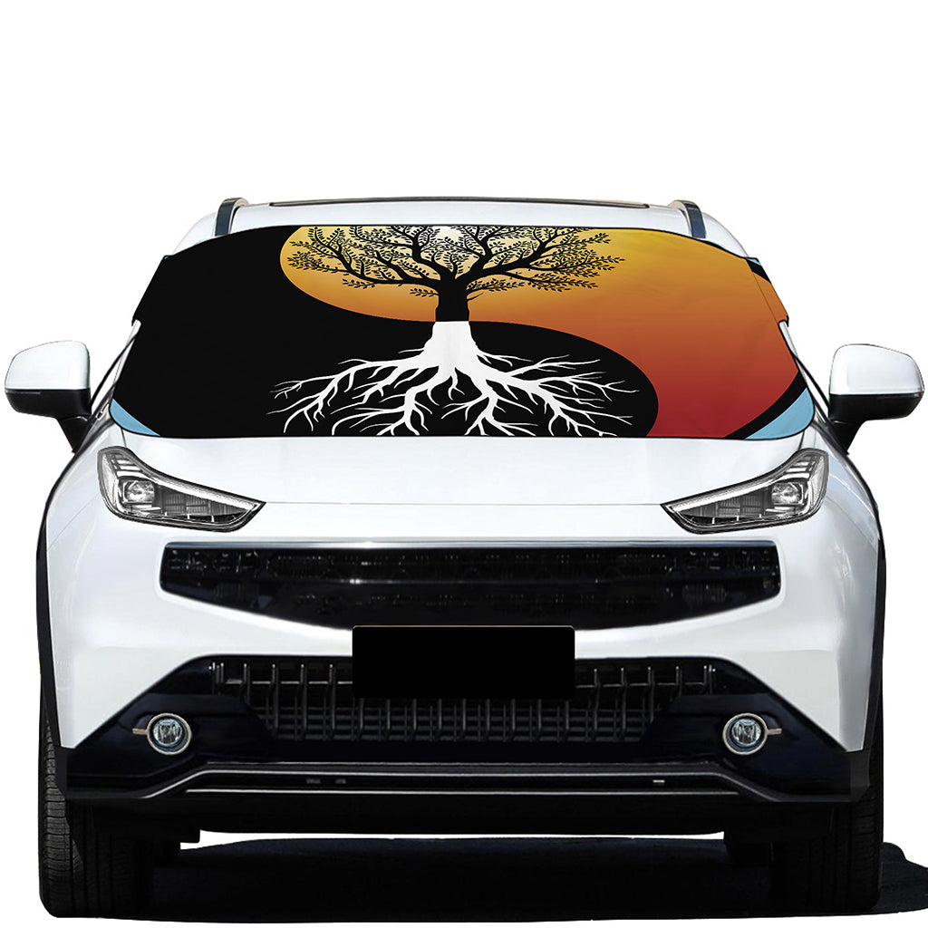 Yin Yang Tree Of Life Print Car Windshield Snow Cover