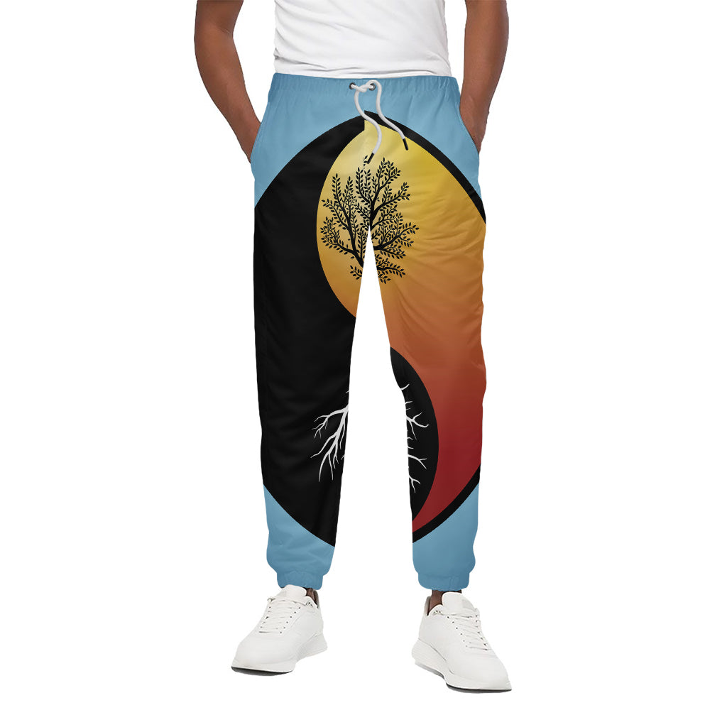 Yin Yang Tree Of Life Print Cotton Pants