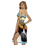 Yin Yang Tree Of Life Print Cross Back Cami Dress