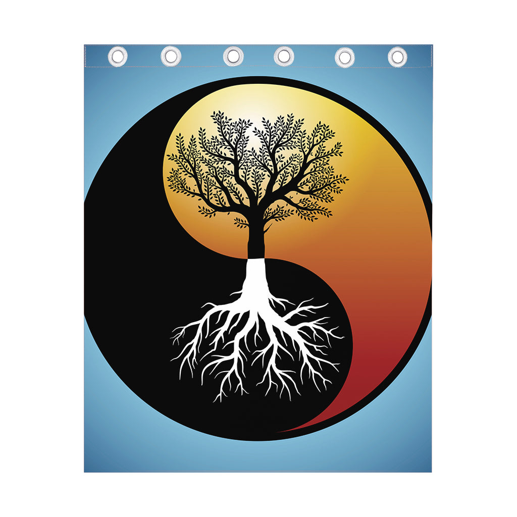 Yin Yang Tree Of Life Print Curtain