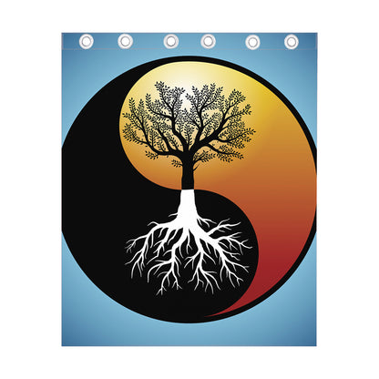 Yin Yang Tree Of Life Print Curtain