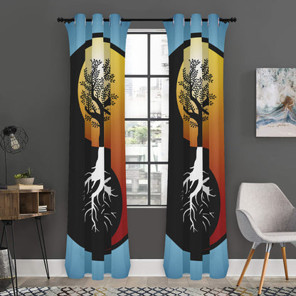 Yin Yang Tree Of Life Print Curtain