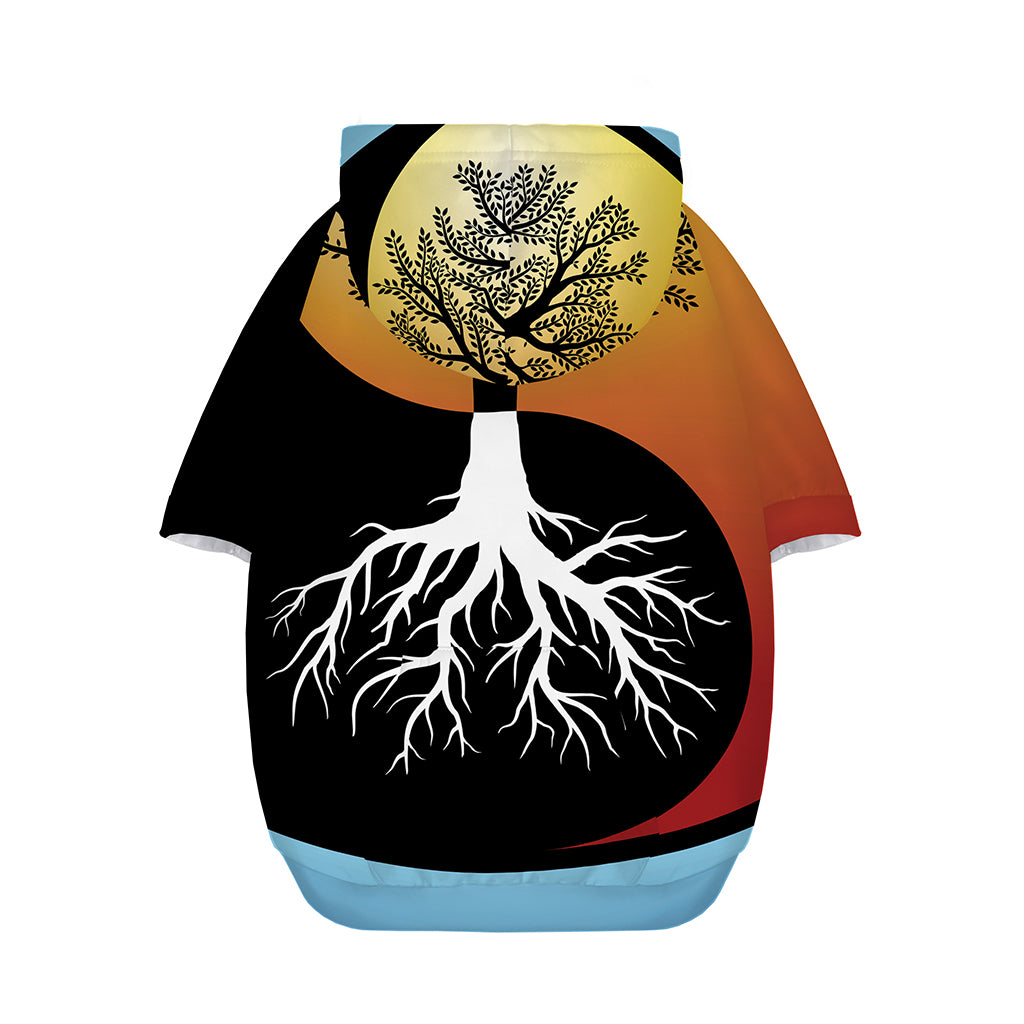 Yin Yang Tree Of Life Print Dog Zip Up Hoodie