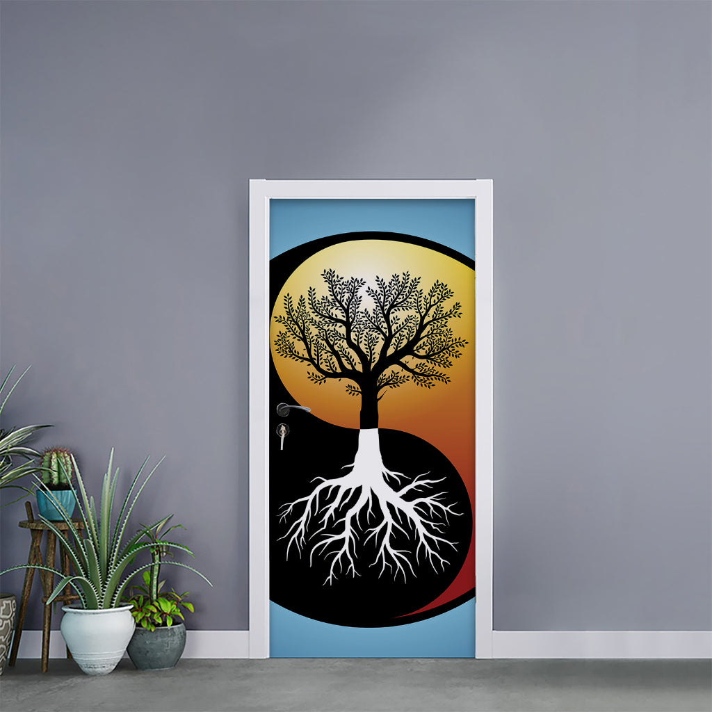 Yin Yang Tree Of Life Print Door Sticker