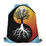 Yin Yang Tree Of Life Print Drawstring Bag