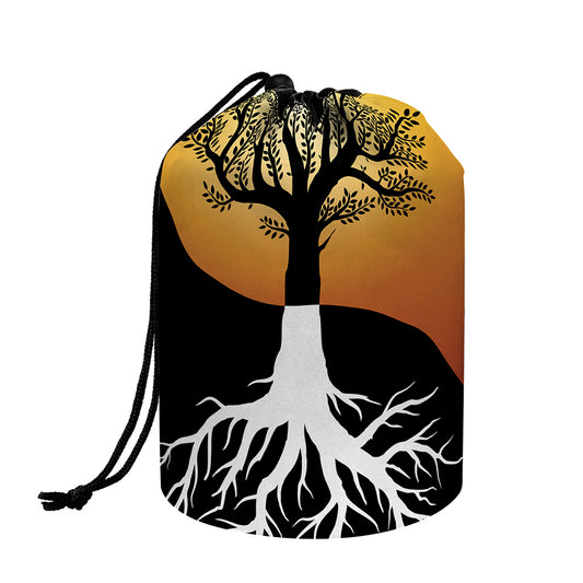Yin Yang Tree Of Life Print Drawstring Makeup Bag