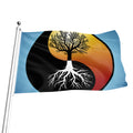 Yin Yang Tree Of Life Print Flag