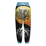 Yin Yang Tree Of Life Print Fleece Lined Knit Pants