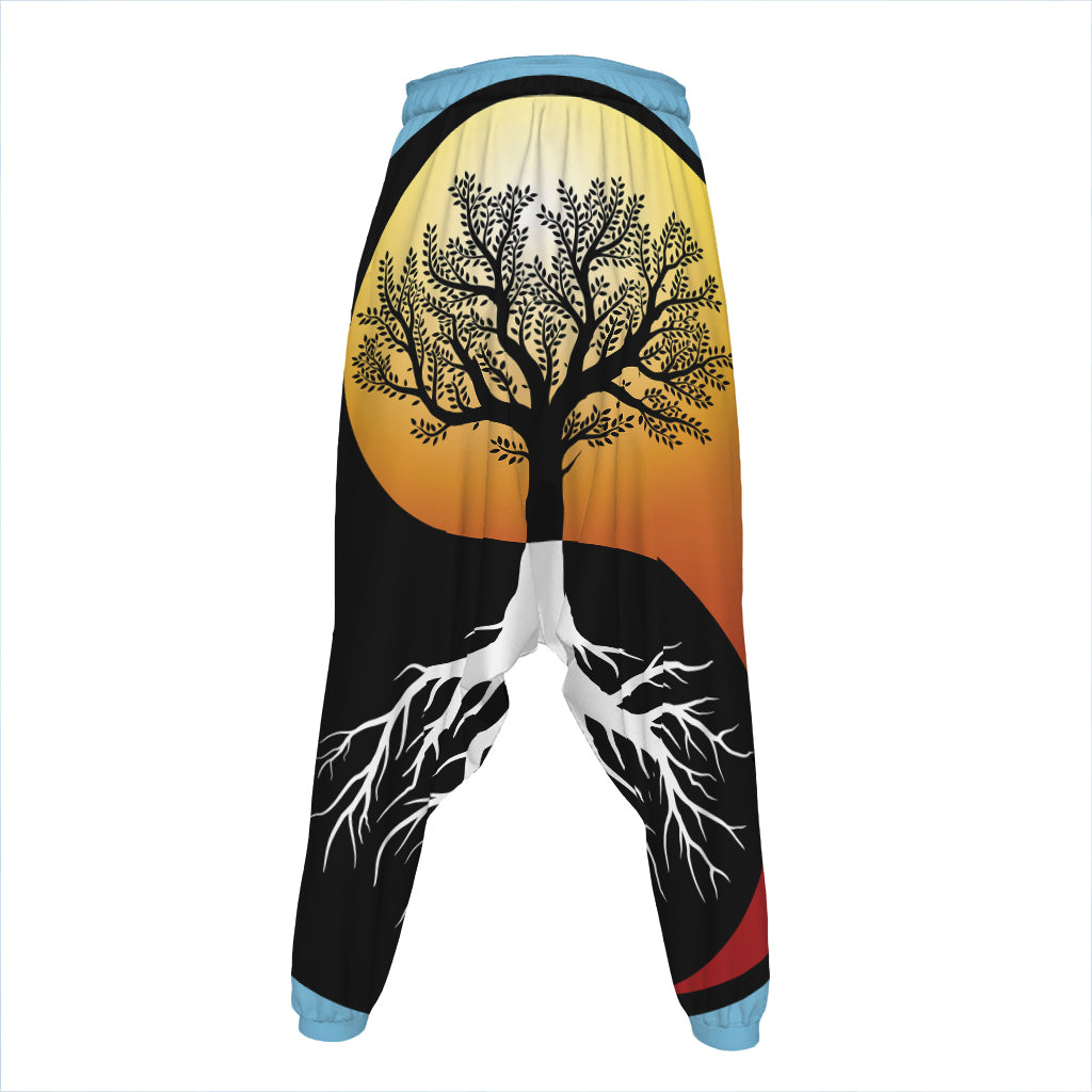 Yin Yang Tree Of Life Print Hammer Pants