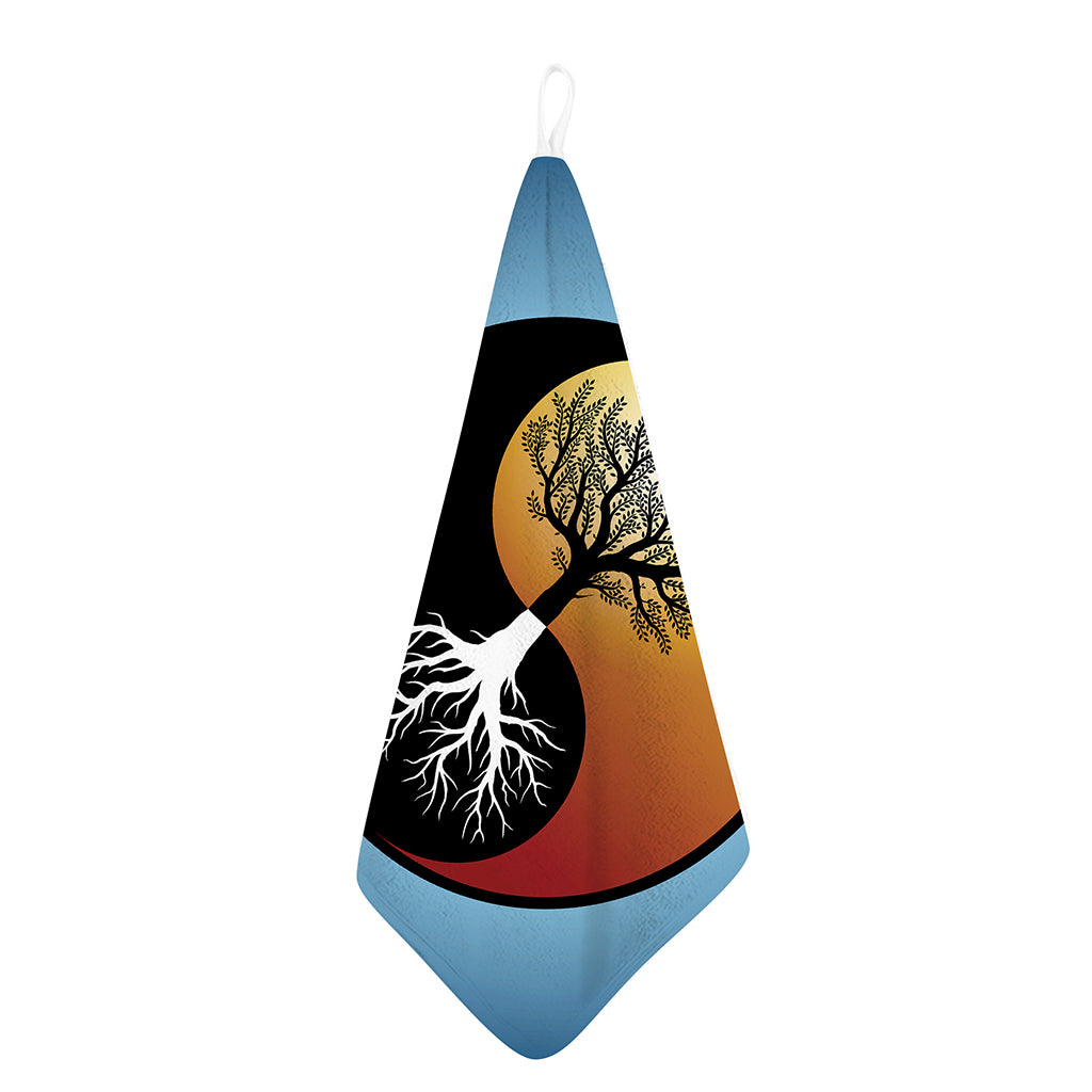 Yin Yang Tree Of Life Print Hand Towel