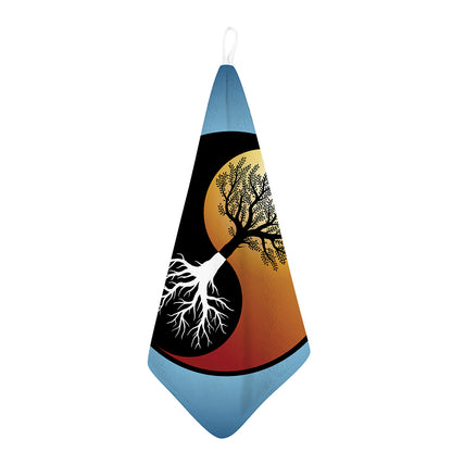 Yin Yang Tree Of Life Print Hand Towel