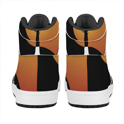 Yin Yang Tree Of Life Print High Top Leather Sneakers