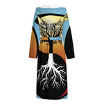 Yin Yang Tree Of Life Print Hooded Bathrobe