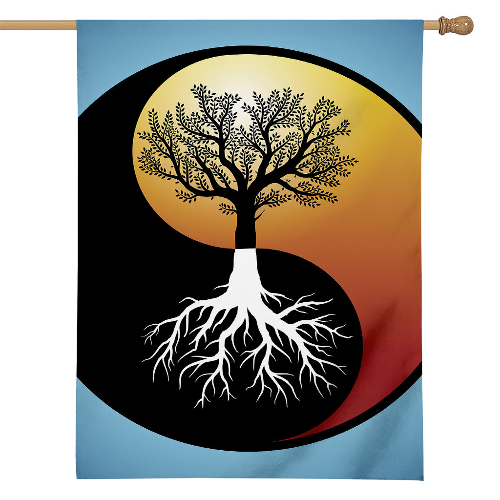 Yin Yang Tree Of Life Print House Flag