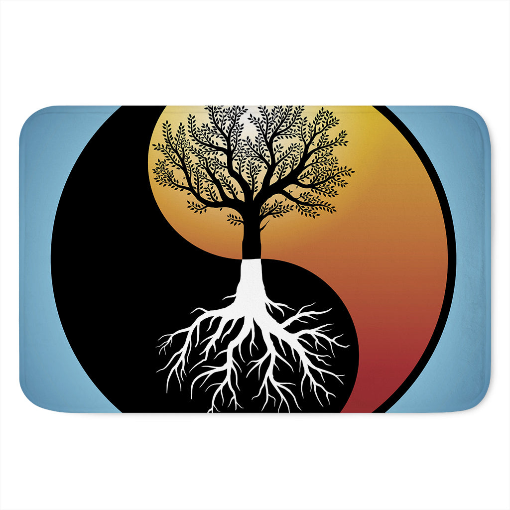 Yin Yang Tree Of Life Print Indoor Door Mat