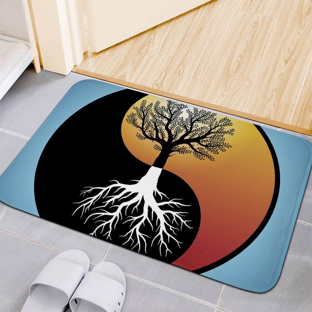 Yin Yang Tree Of Life Print Indoor Door Mat