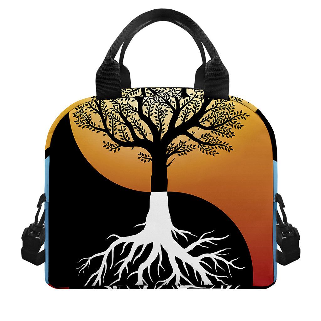 Yin Yang Tree Of Life Print Insulated Lunch Bag
