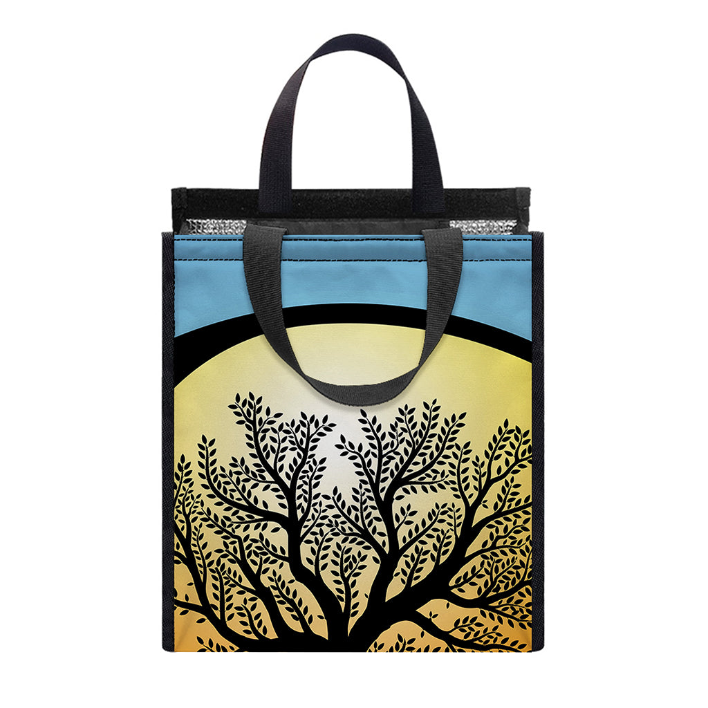 Yin Yang Tree Of Life Print Insulated Lunch Tote