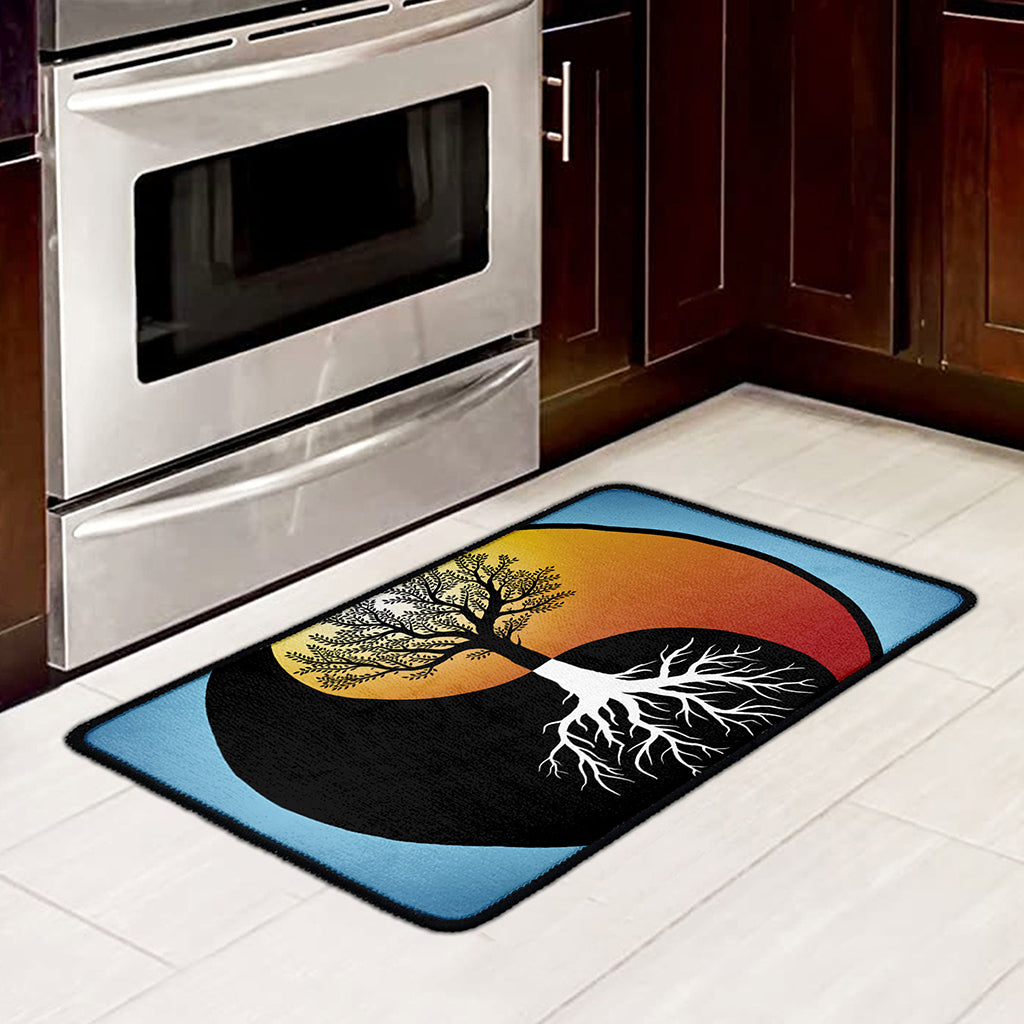 Yin Yang Tree Of Life Print Kitchen Mat