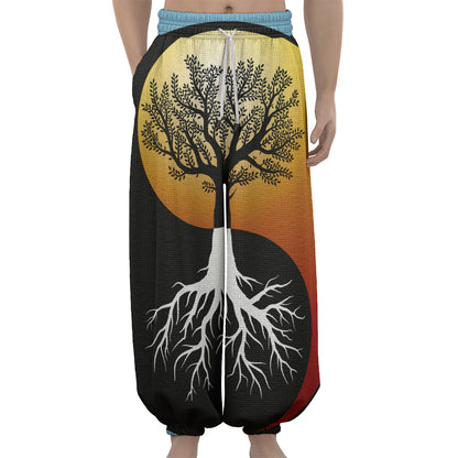 Yin Yang Tree Of Life Print Lantern Pants