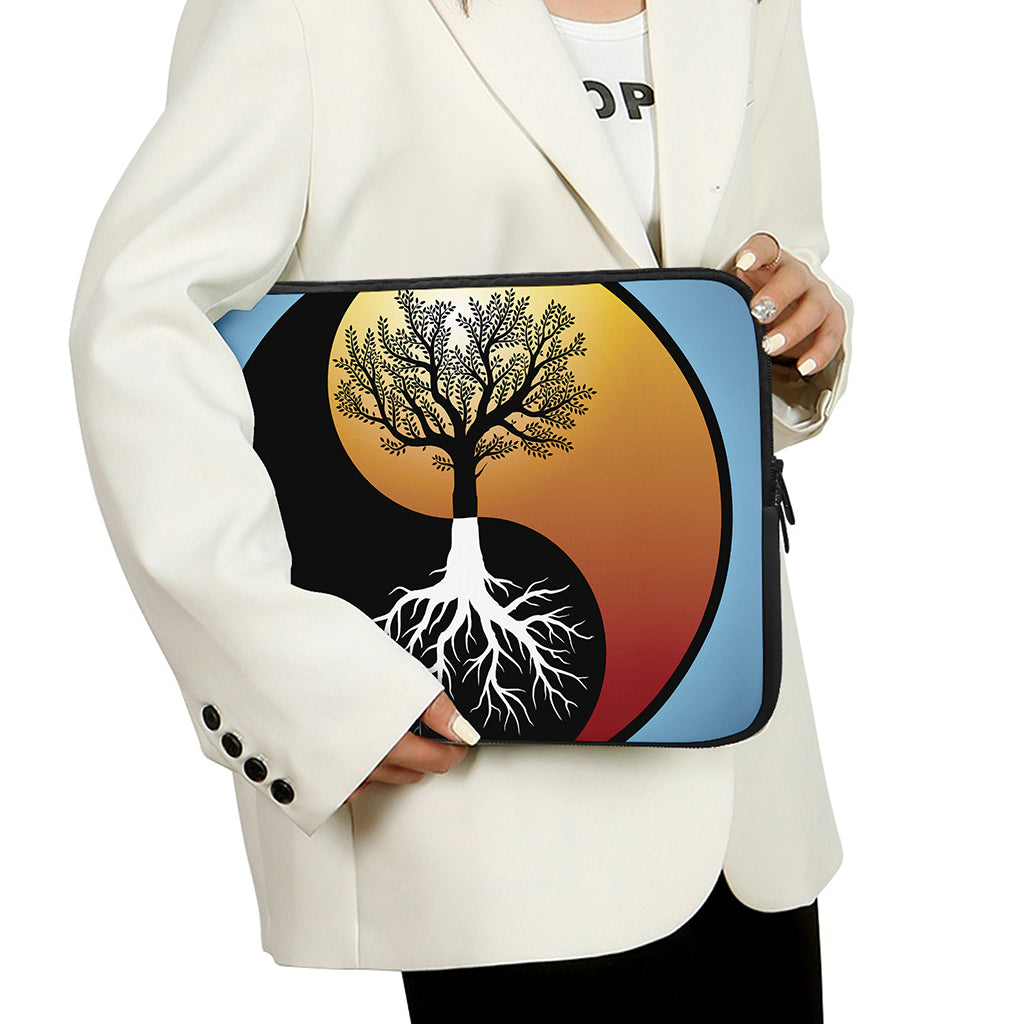 Yin Yang Tree Of Life Print Laptop Sleeve