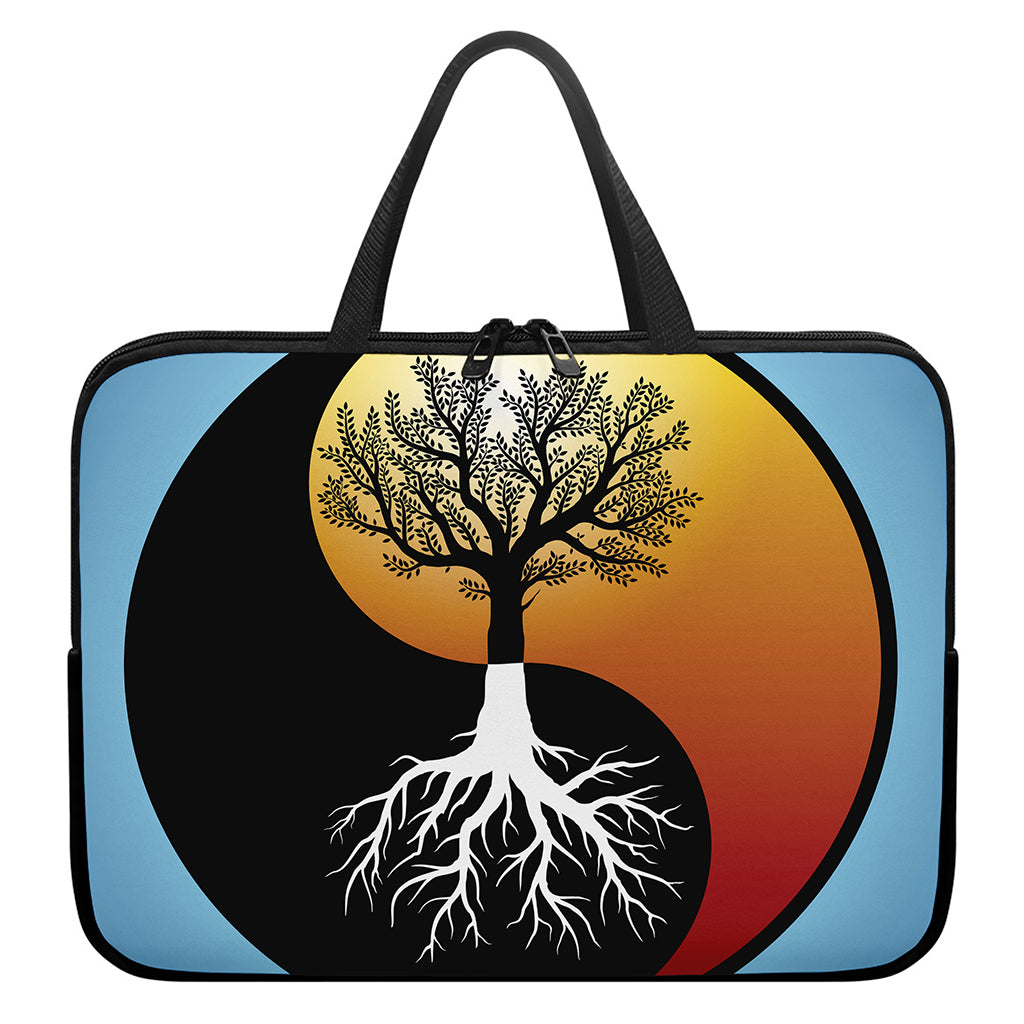 Yin Yang Tree Of Life Print Laptop Sleeve With Handle