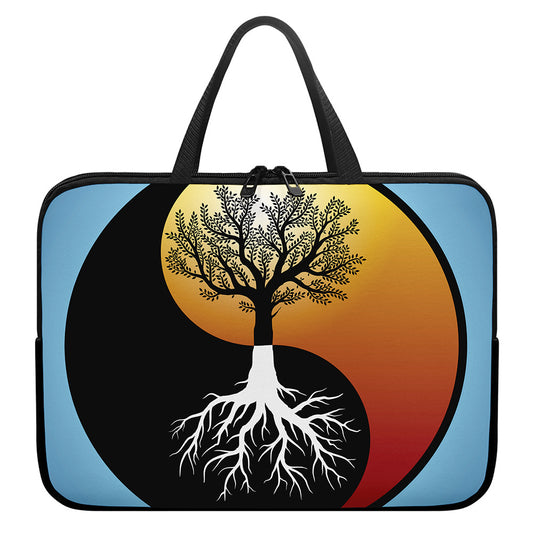 Yin Yang Tree Of Life Print Laptop Sleeve With Handle