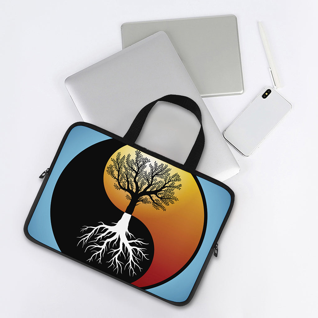 Yin Yang Tree Of Life Print Laptop Sleeve With Handle
