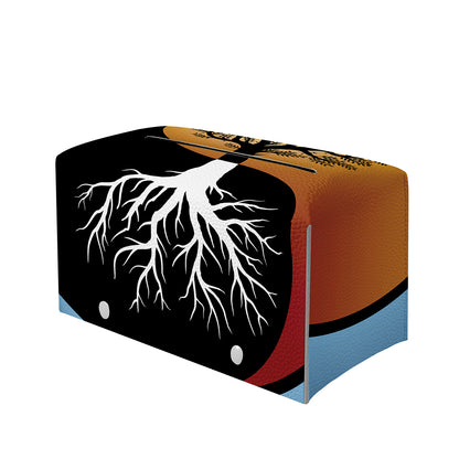 Yin Yang Tree Of Life Print Leather Tissue Box Cover