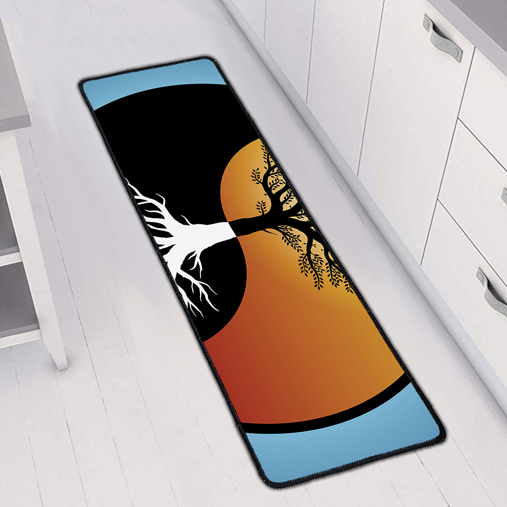 Yin Yang Tree Of Life Print Long Kitchen Mat