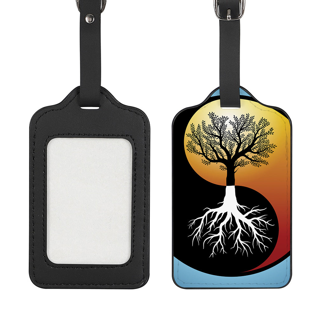 Yin Yang Tree Of Life Print Luggage Tag