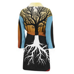 Yin Yang Tree Of Life Print Men's Bathrobe