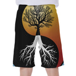 Yin Yang Tree Of Life Print Men's Beach Shorts