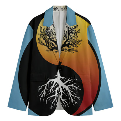 Yin Yang Tree Of Life Print Men's Blazer