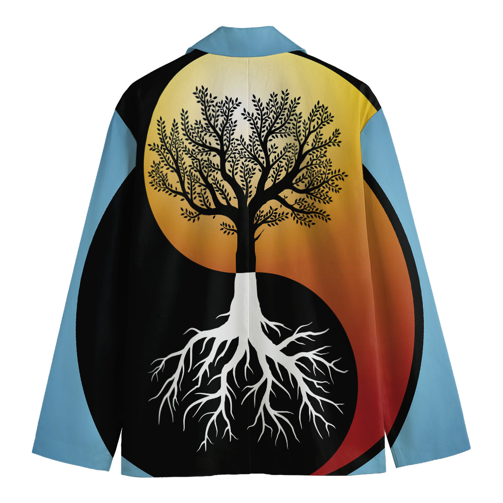 Yin Yang Tree Of Life Print Men's Blazer