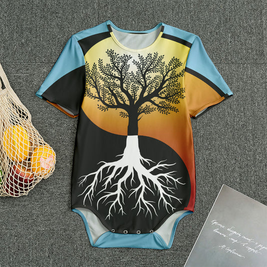 Yin Yang Tree Of Life Print Men's Bodysuit