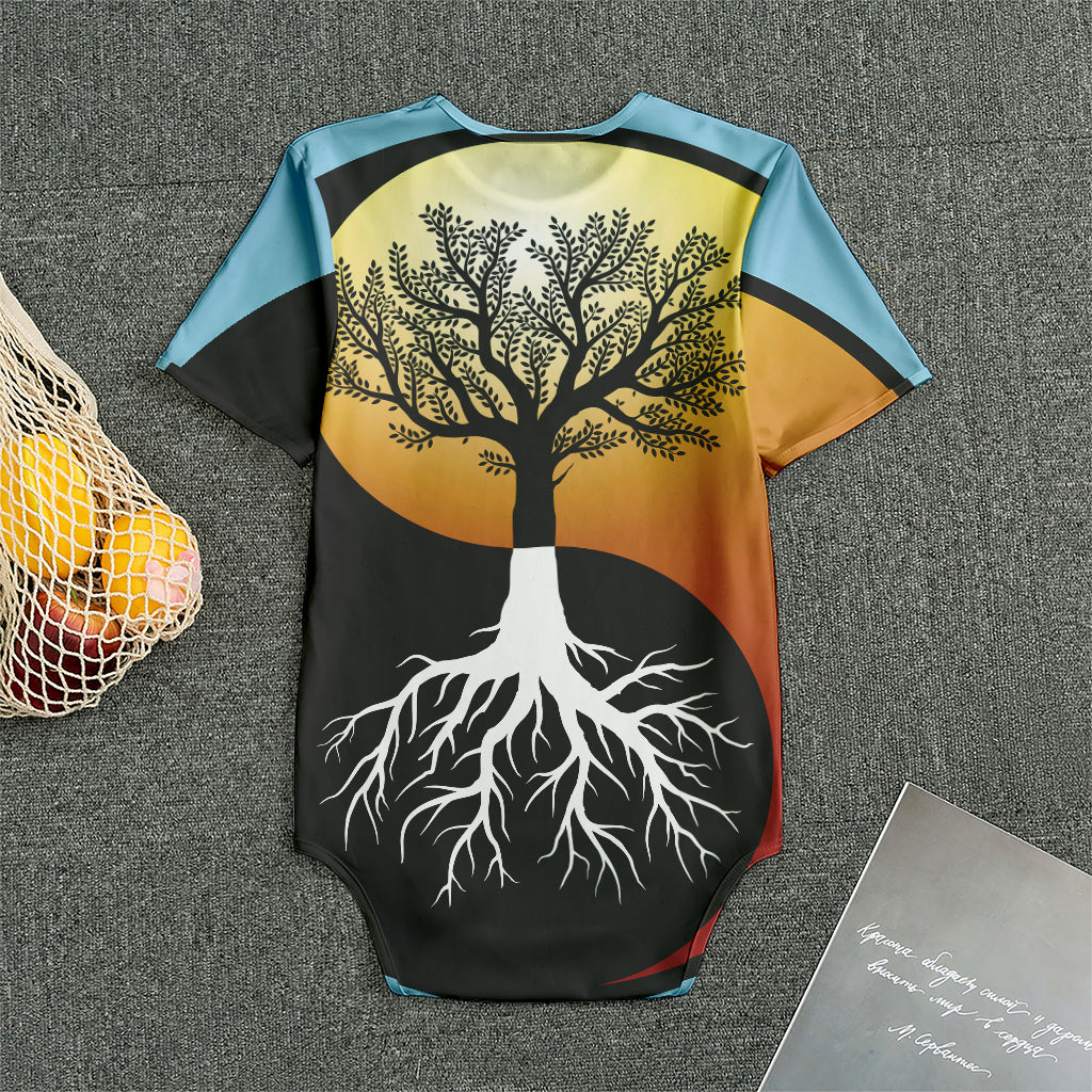 Yin Yang Tree Of Life Print Men's Bodysuit
