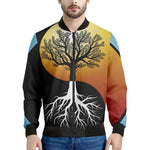 Yin Yang Tree Of Life Print Men's Bomber Jacket