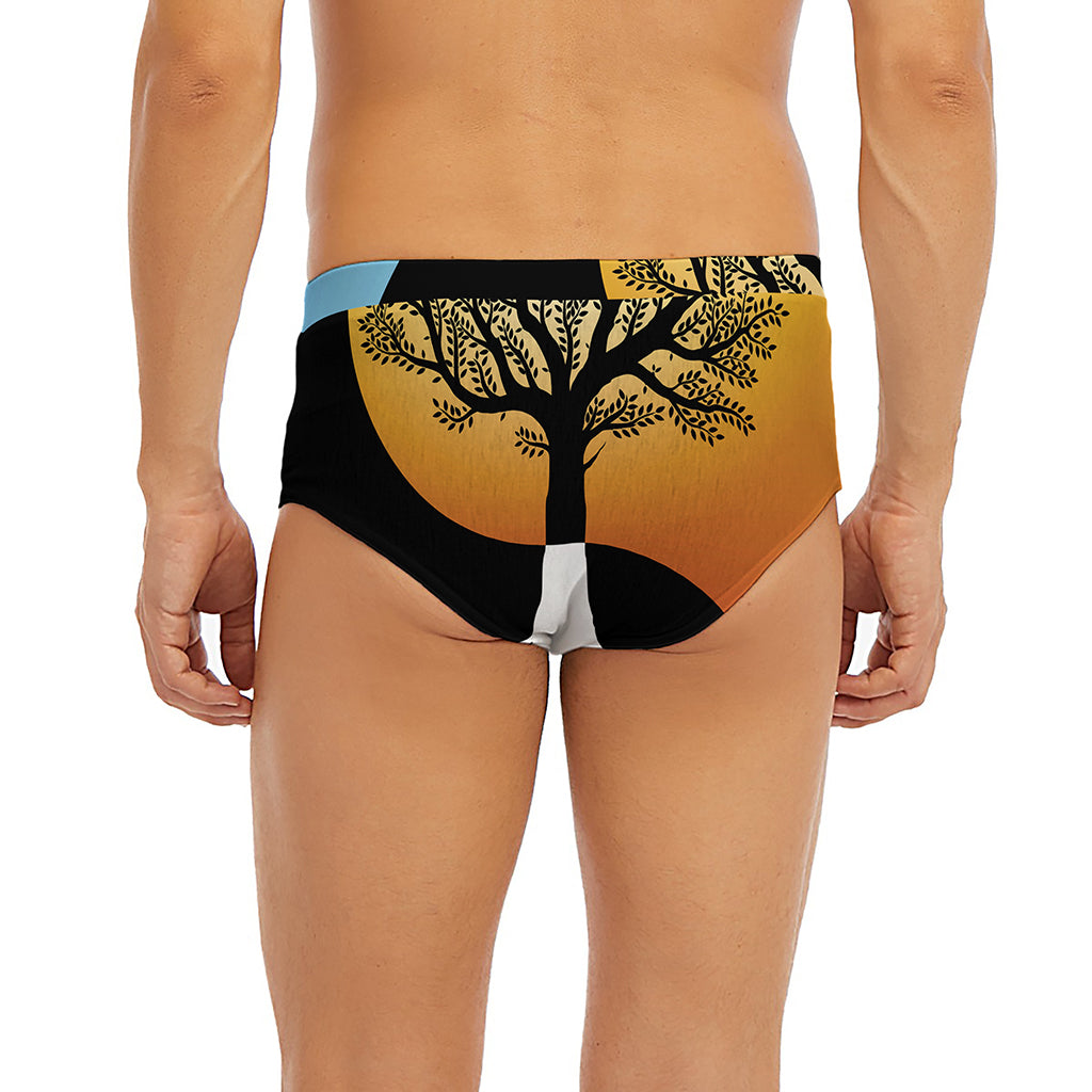 Yin Yang Tree Of Life Print Men's Briefs