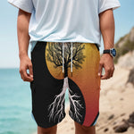 Yin Yang Tree Of Life Print Men's Cargo Shorts