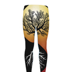 Yin Yang Tree Of Life Print Men's leggings