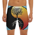 Yin Yang Tree Of Life Print Men's Long Boxer Briefs