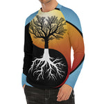 Yin Yang Tree Of Life Print Men's Long Sleeve Rash Guard