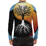 Yin Yang Tree Of Life Print Men's Long Sleeve Rash Guard