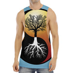 Yin Yang Tree Of Life Print Men's Muscle Tank Top