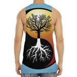 Yin Yang Tree Of Life Print Men's Muscle Tank Top