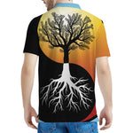 Yin Yang Tree Of Life Print Men's Polo Shirt