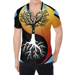 Yin Yang Tree Of Life Print Men's Shirt