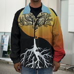 Yin Yang Tree Of Life Print Men's Shirt Jacket
